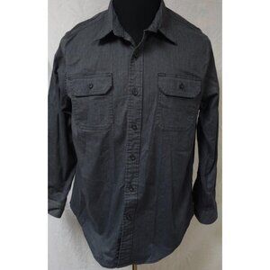 Wrangler Epic Mens Large Dark Charcoal Heather Long Sleeve Soft Denim Shirt